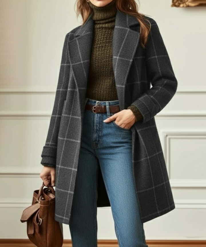 Caroline | Plaid Longline Coat