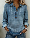 Grace | Trendy Sweatshirt with Half Button and Collar