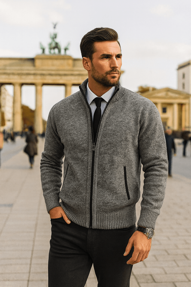 Leon | Knitted Jumper with Zip and Tailoring