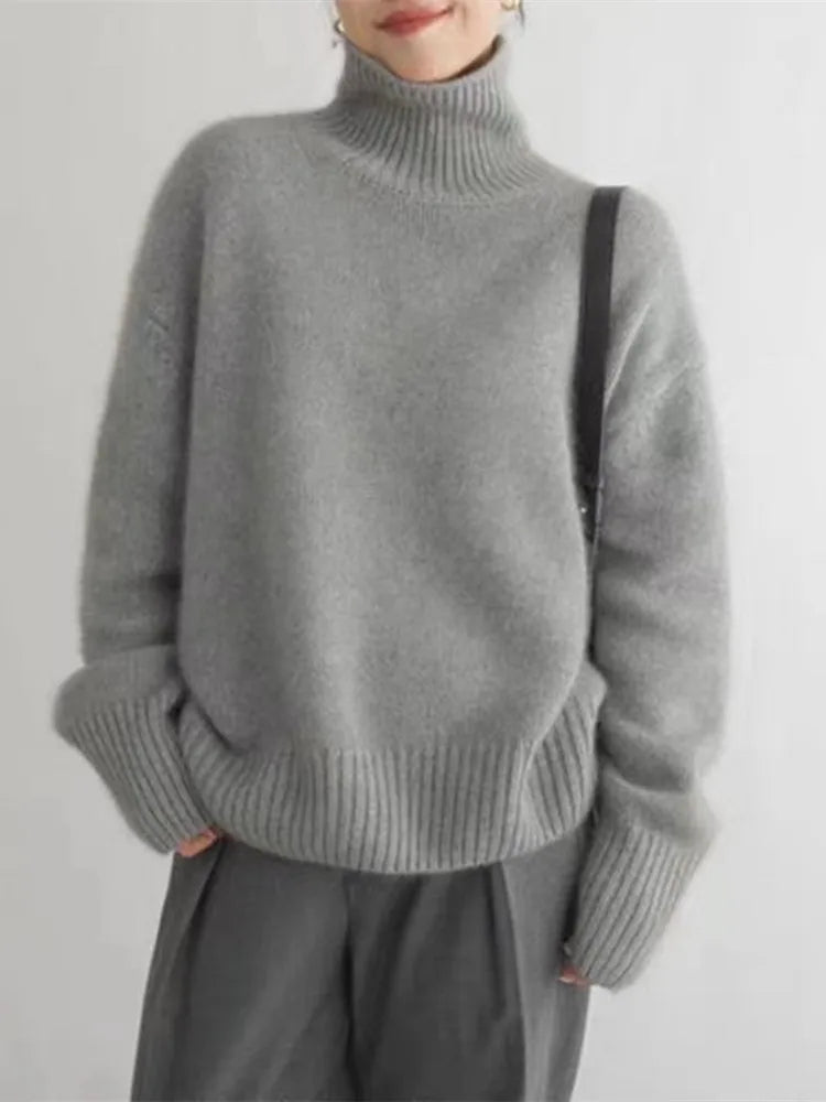 Agneta | Roll Neck Jumper in Soft Knit Blend