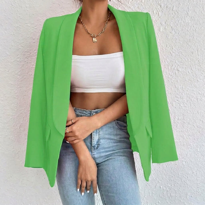 Penelope | Women's Open-Front Lapel Mid-Length Casual Smart Blazer