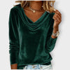 Margaret - Luxurious Velvet Drape-Neck Top