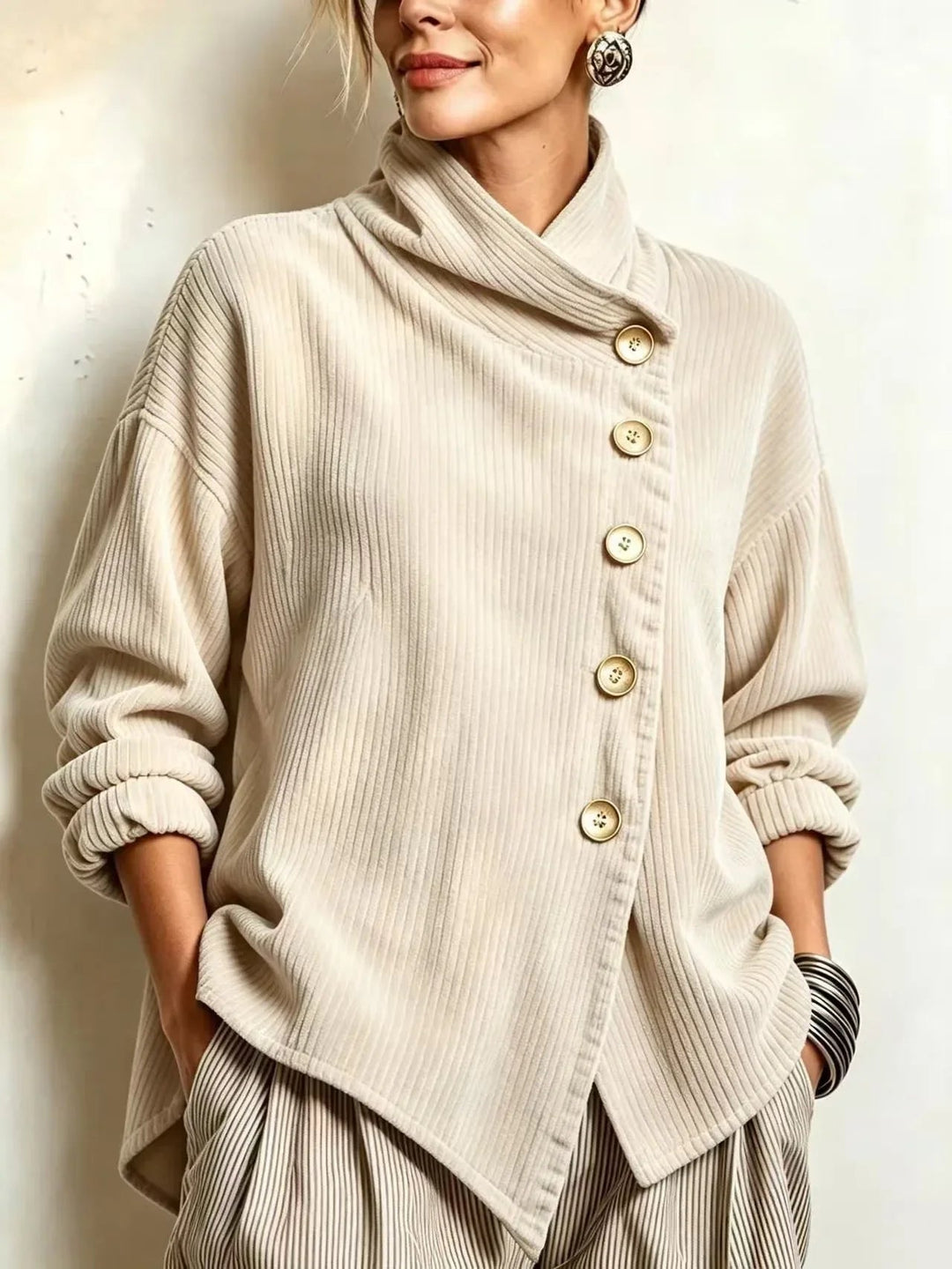 Hollis & June | Olivia Corduroy Button-Up Top