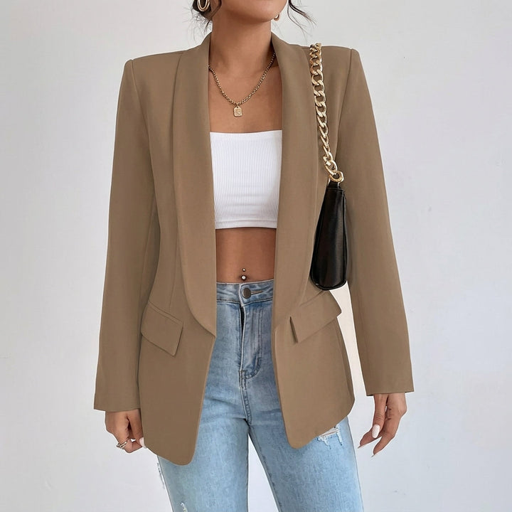 Penelope | Women's Open-Front Lapel Mid-Length Casual Smart Blazer