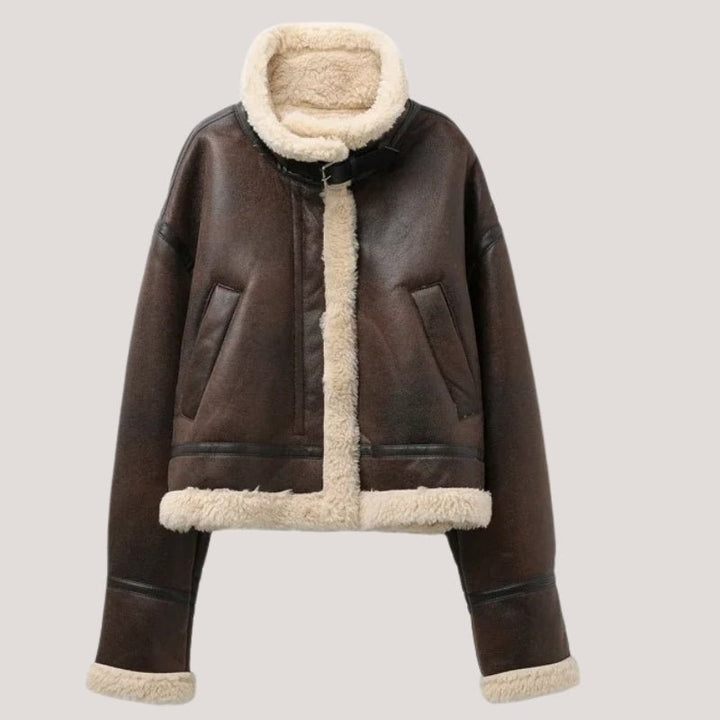 Anna-Luise | Vintage Biker Jacket with Teddy Lining