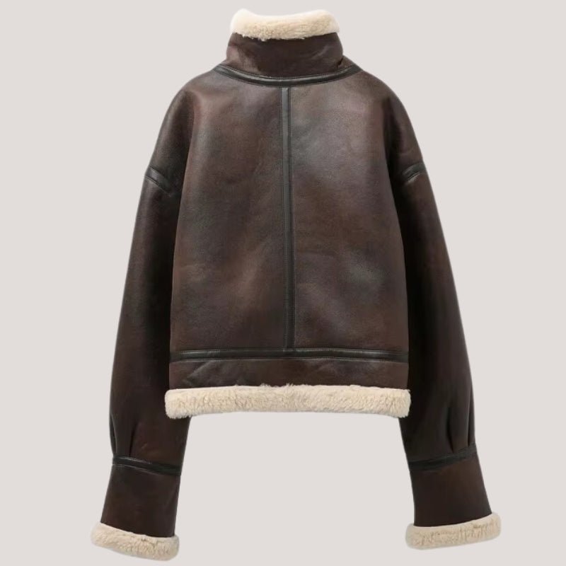 Anna-Luise | Vintage Biker Jacket with Teddy Lining