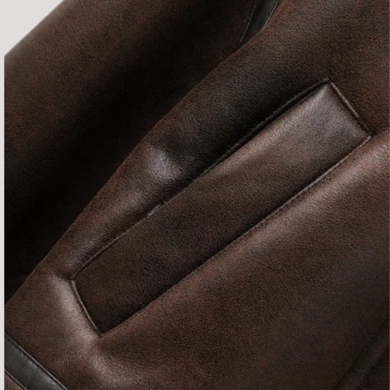 Anna-Luise | Vintage Biker Jacket with Teddy Lining