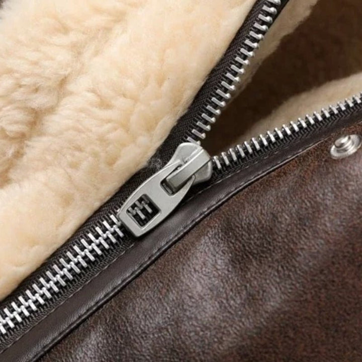 Anna-Luise | Vintage Biker Jacket with Teddy Lining