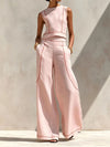 Inés Two-Piece Set with Palazzo Pants and Contrast Details