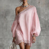 Olivia Mini Lace Dress with Off-the-Shoulder and Puff Sleeves