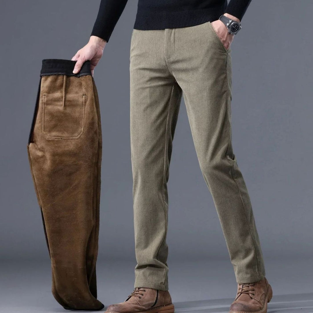 William | Men's Fleece-Lined Corduroy Straight-Fit Warm Pants