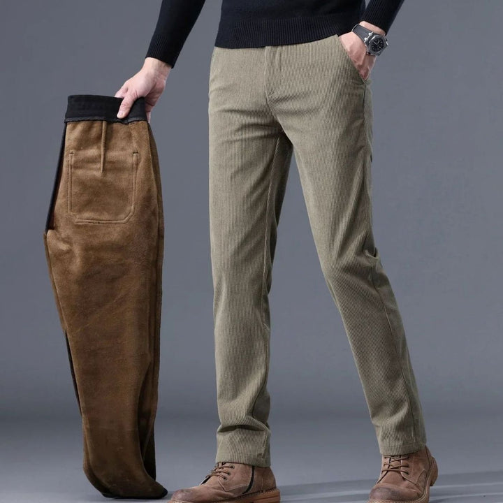 William | Men's Fleece-Lined Corduroy Straight-Fit Warm Pants