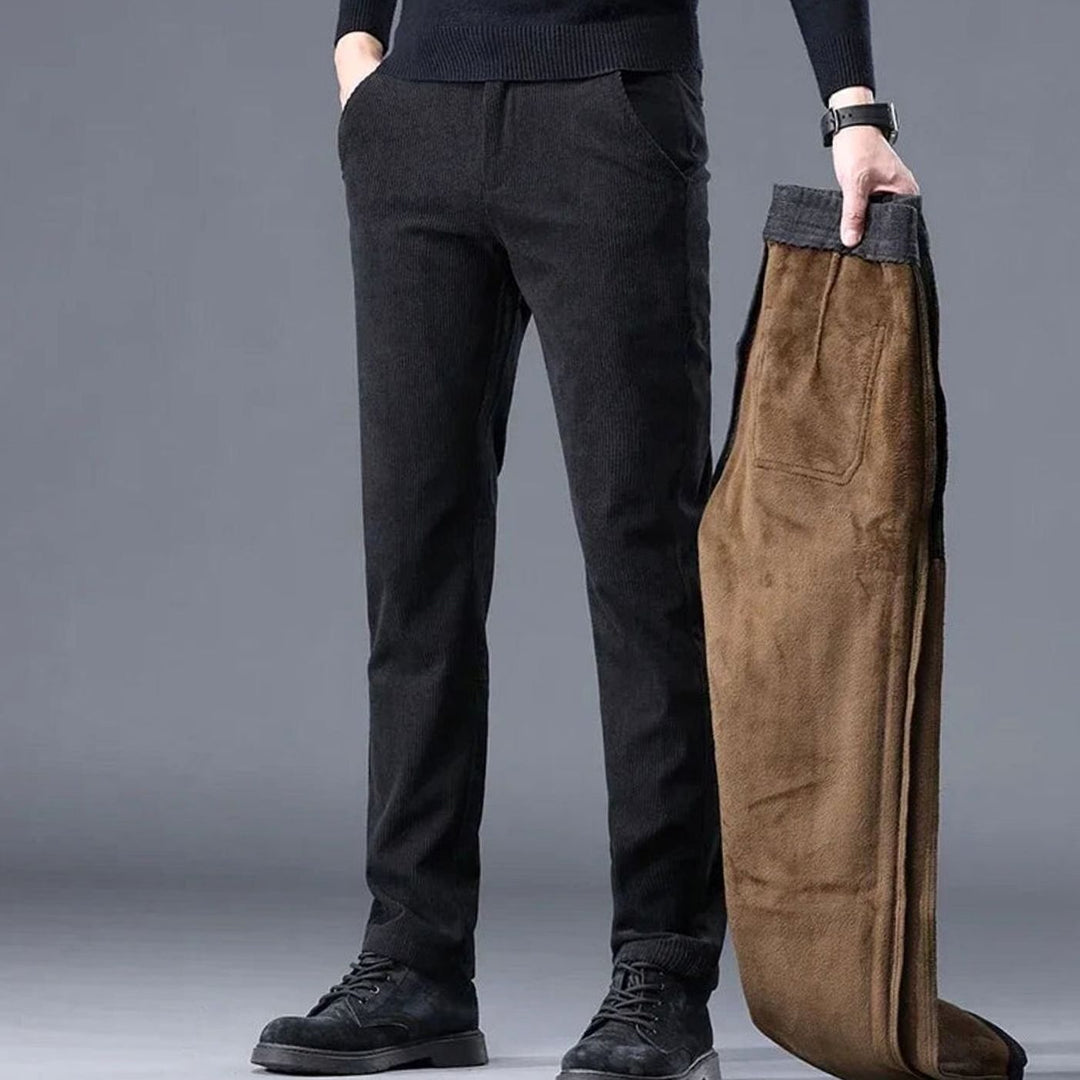 William | Men's Fleece-Lined Corduroy Straight-Fit Warm Pants