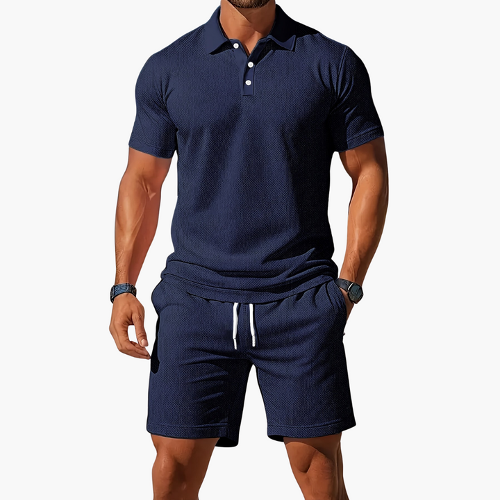 Logan | Men's Polo Shirt Shorts Casual Set