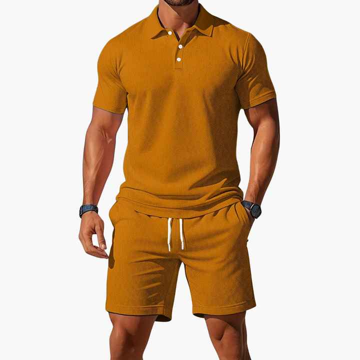 Logan | Men's Polo Shirt Shorts Casual Set