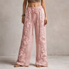Camila | Wide Leg Pants Floral Embroidered Drawstring