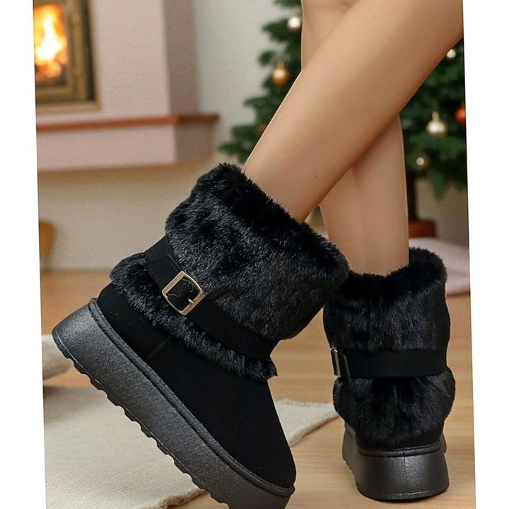 Mia | Women's Fur-Trimmed Slip-On Winter Snow Boots