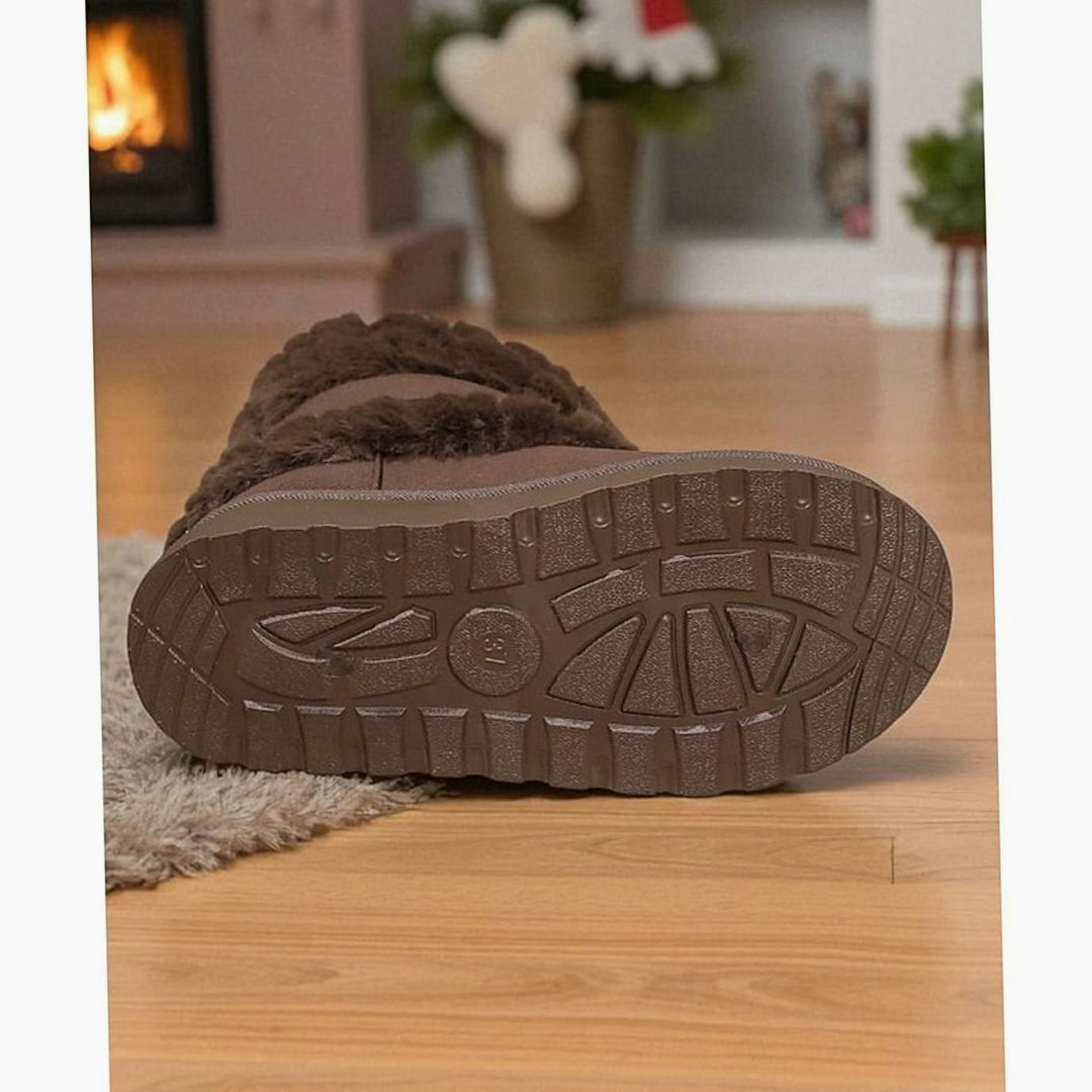 Mia | Women's Fur-Trimmed Slip-On Winter Snow Boots