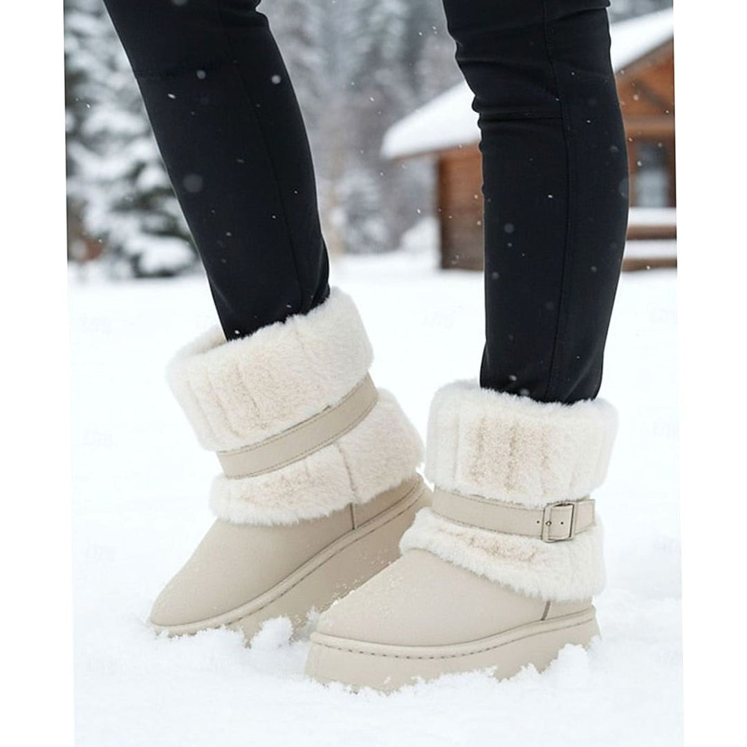 Mia | Women's Fur-Trimmed Slip-On Winter Snow Boots