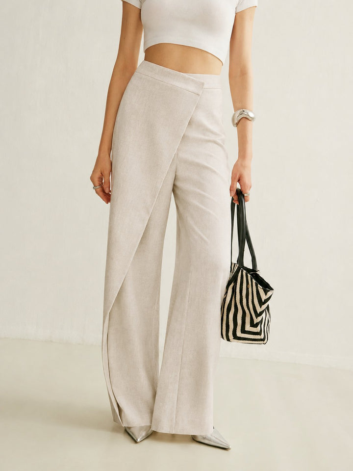 Camila | Women's High-Waist Asymmetric Wrap Wide Leg Pants