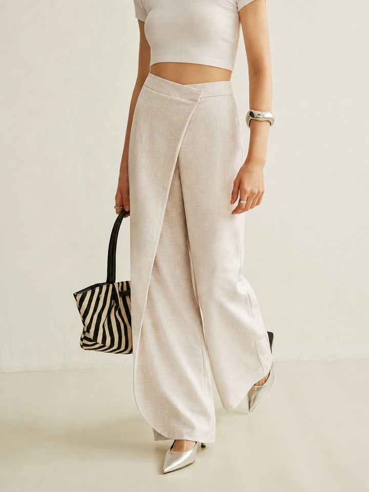 Camila | Women's High-Waist Asymmetric Wrap Wide Leg Pants