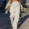 Camila | Women's High-Waist Wide-Leg Cargo Trousers Flap-Pocket