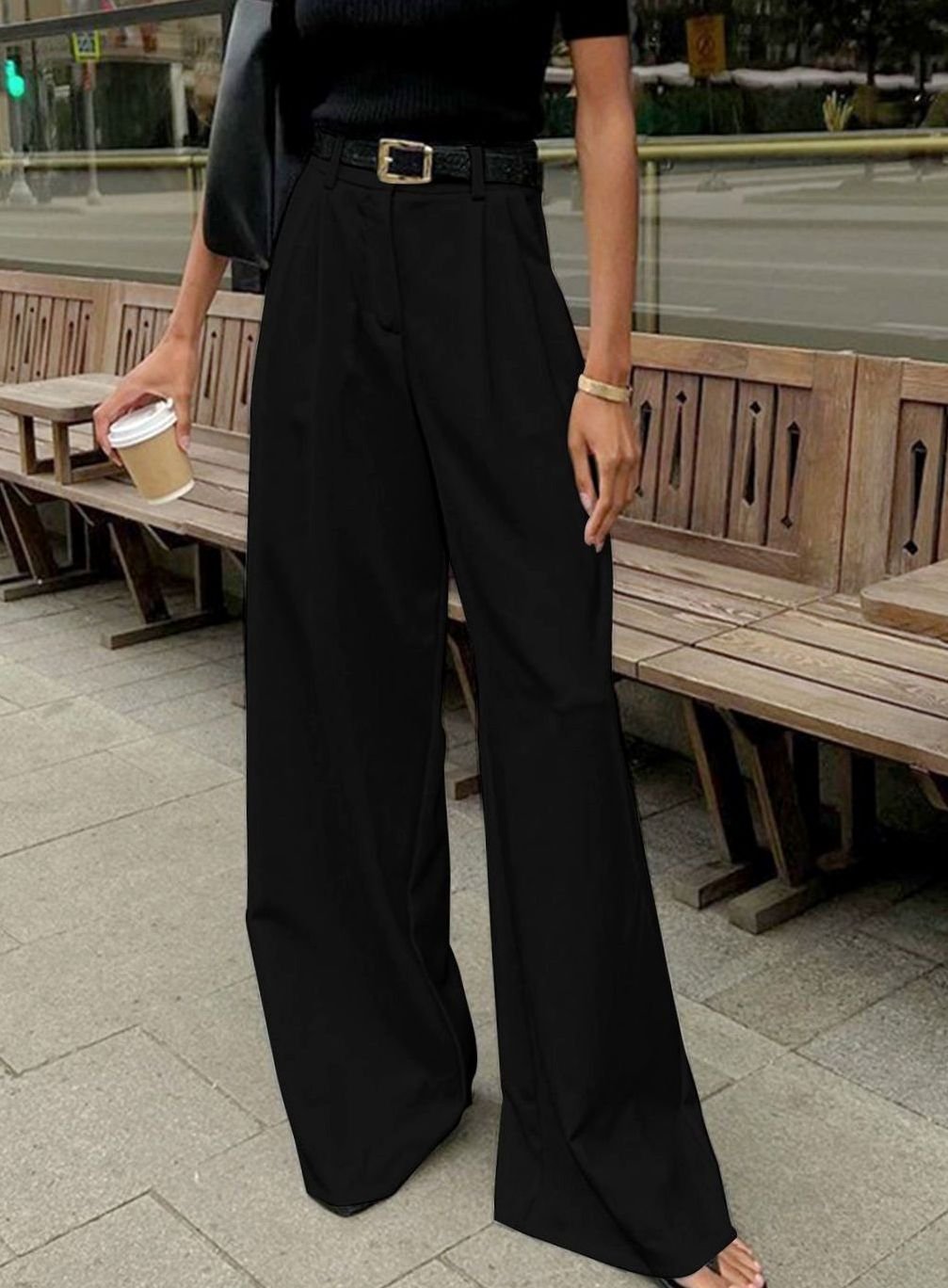 Scarlett | Women's High-Waist Wide-Leg Tailored Trousers Office Pants