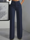 Isabella | Women's High Waisted Wide Leg Pants Front Pleat Straight Fit
