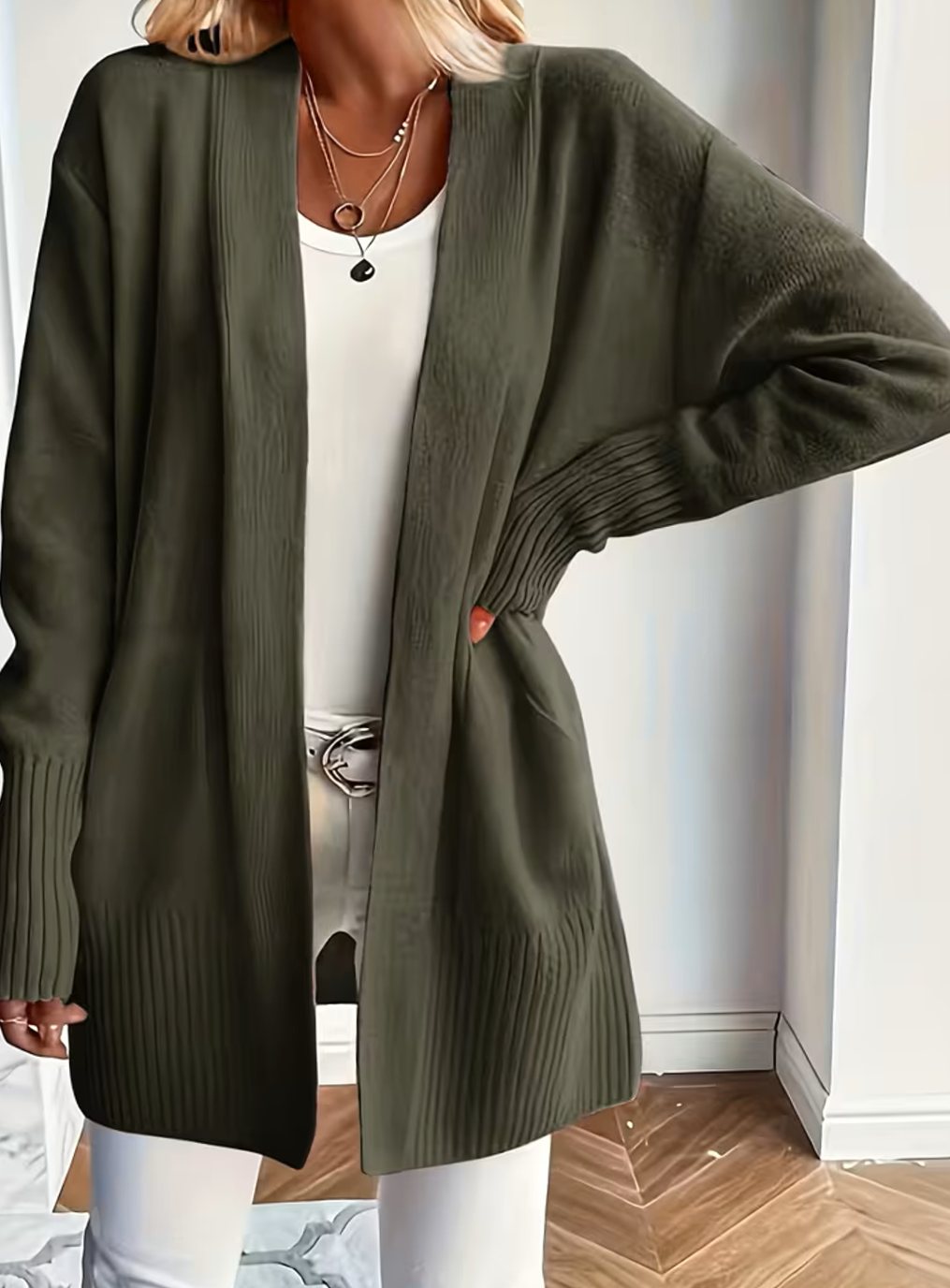 Harper | Women's Relaxed Open-Front Knit Cardigan Sweater