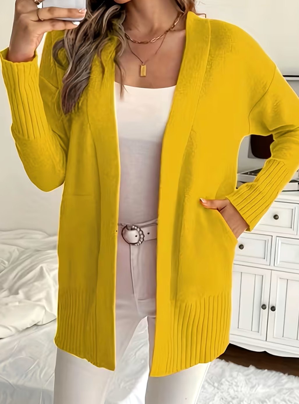 Harper | Women's Relaxed Open-Front Knit Cardigan Sweater